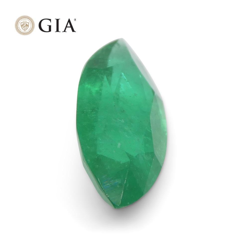 2.59ct Marquise Green Emerald GIA Certified Zambia F1/Minor For Sale 5