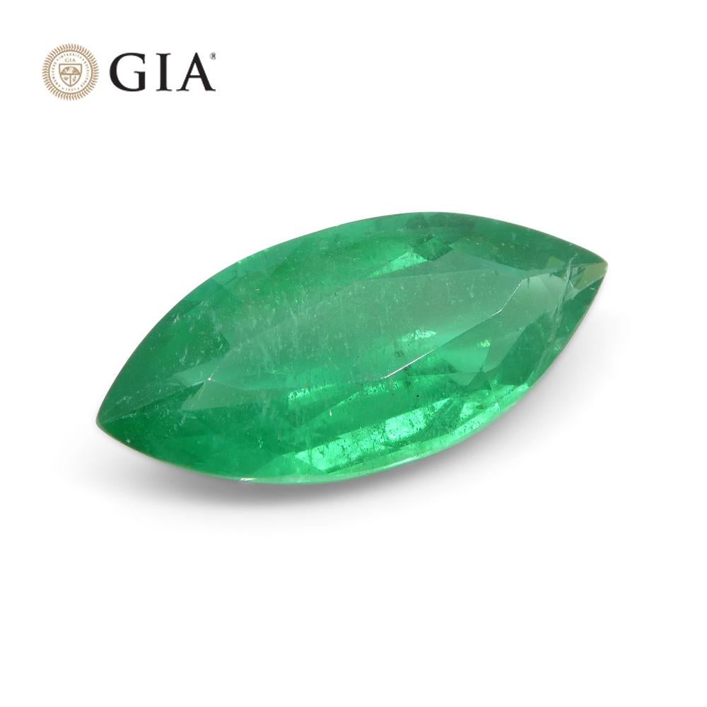 2.59ct Marquise Green Emerald GIA Certified Zambia F1/Minor  For Sale 6