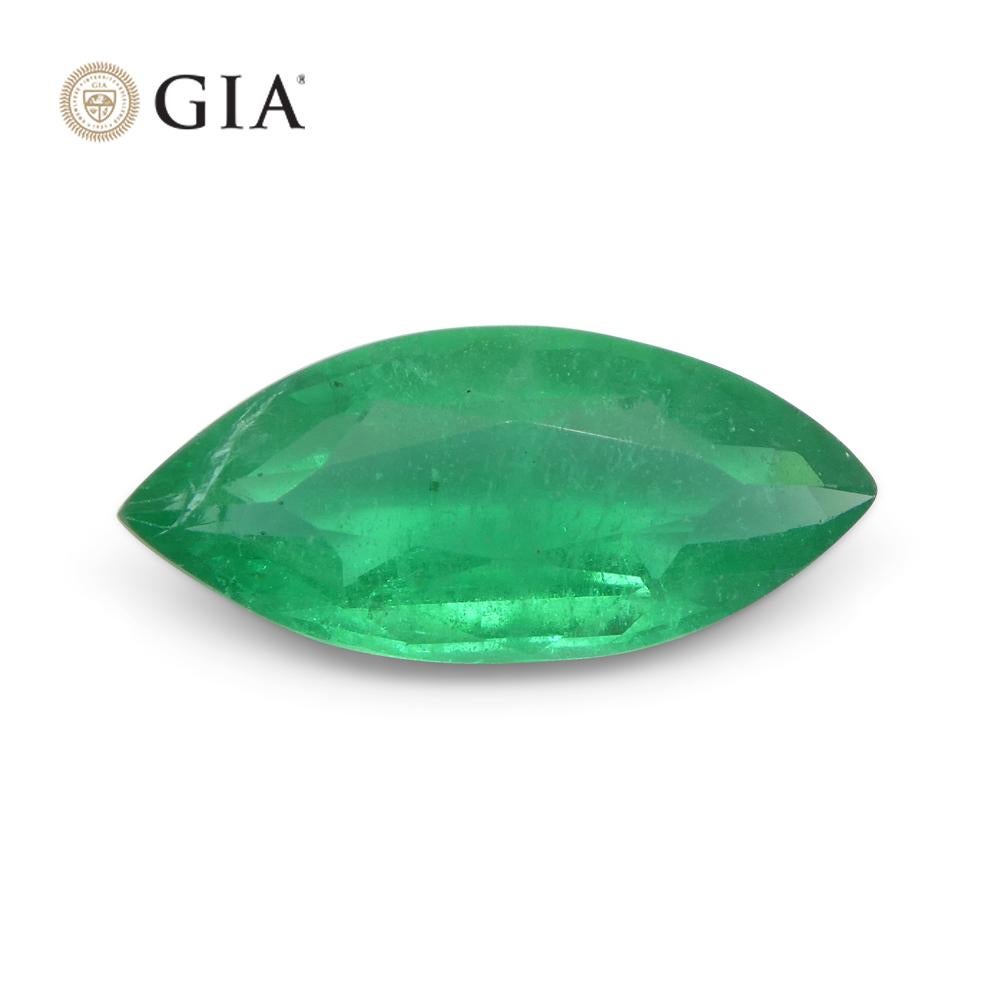 2.59ct Marquise Green Emerald GIA Certified Zambia F1/Minor  For Sale 7