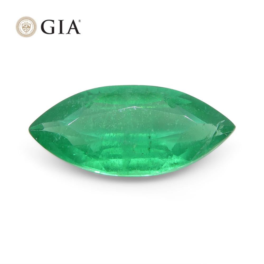 2.59ct Marquise Green Emerald GIA Certified Zambia F1/Minor  For Sale 1