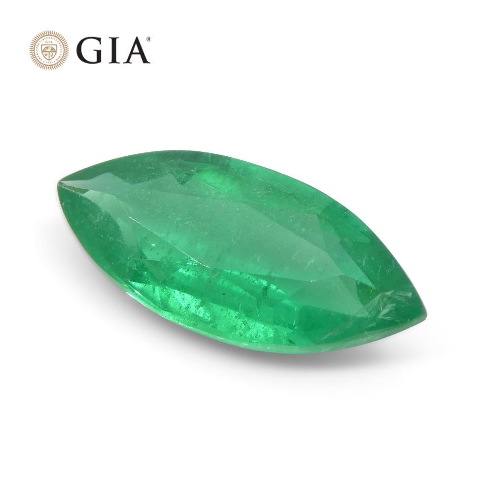 2.59ct Marquise Green Emerald GIA Certified Zambia F1/Minor  For Sale 2