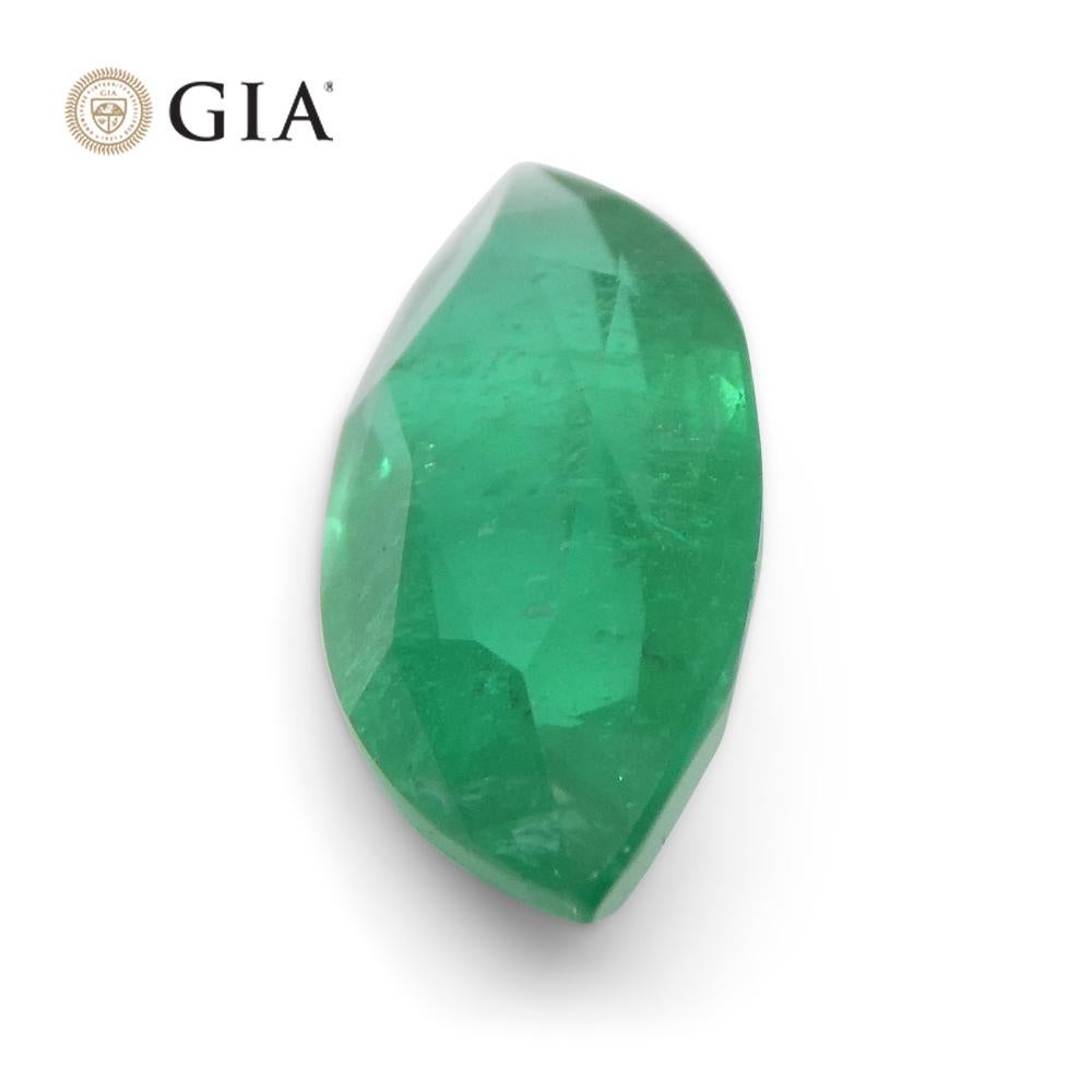 2.59ct Marquise Green Emerald GIA Certified Zambia F1/Minor  For Sale 3