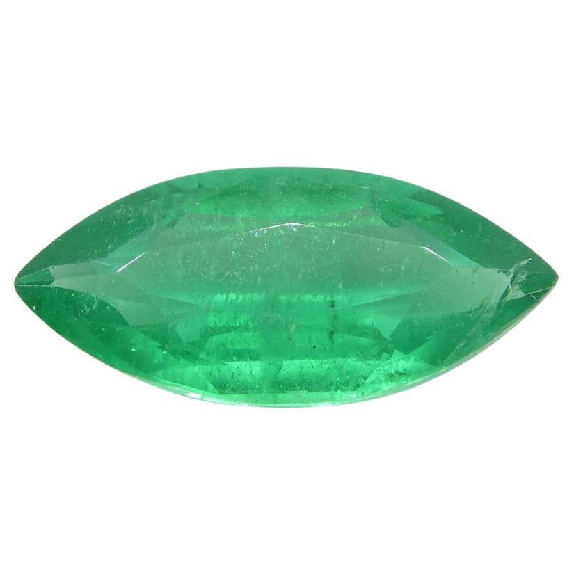 2.59ct Marquise Green Emerald GIA Certified Zambia F1/Minor  For Sale