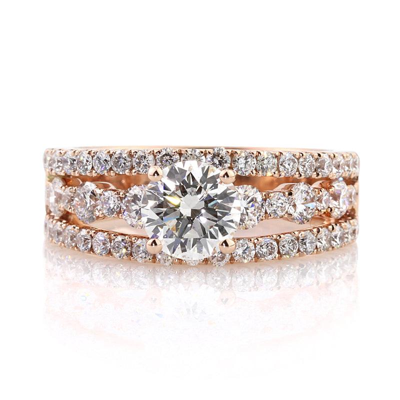 2.59ct Round Brilliant Cut Diamond Engagement Ring For Sale