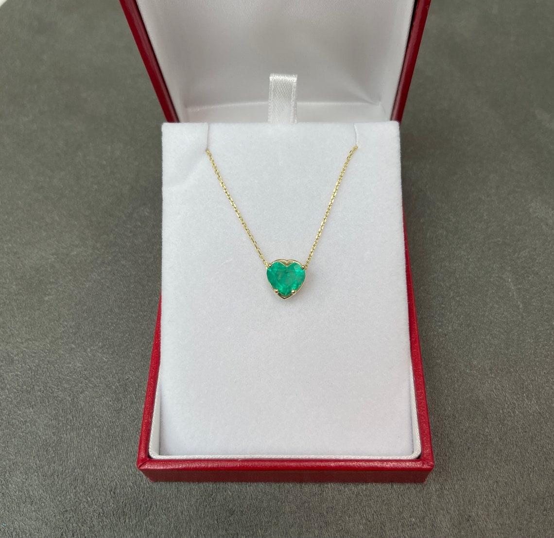 emerald heart necklace gold