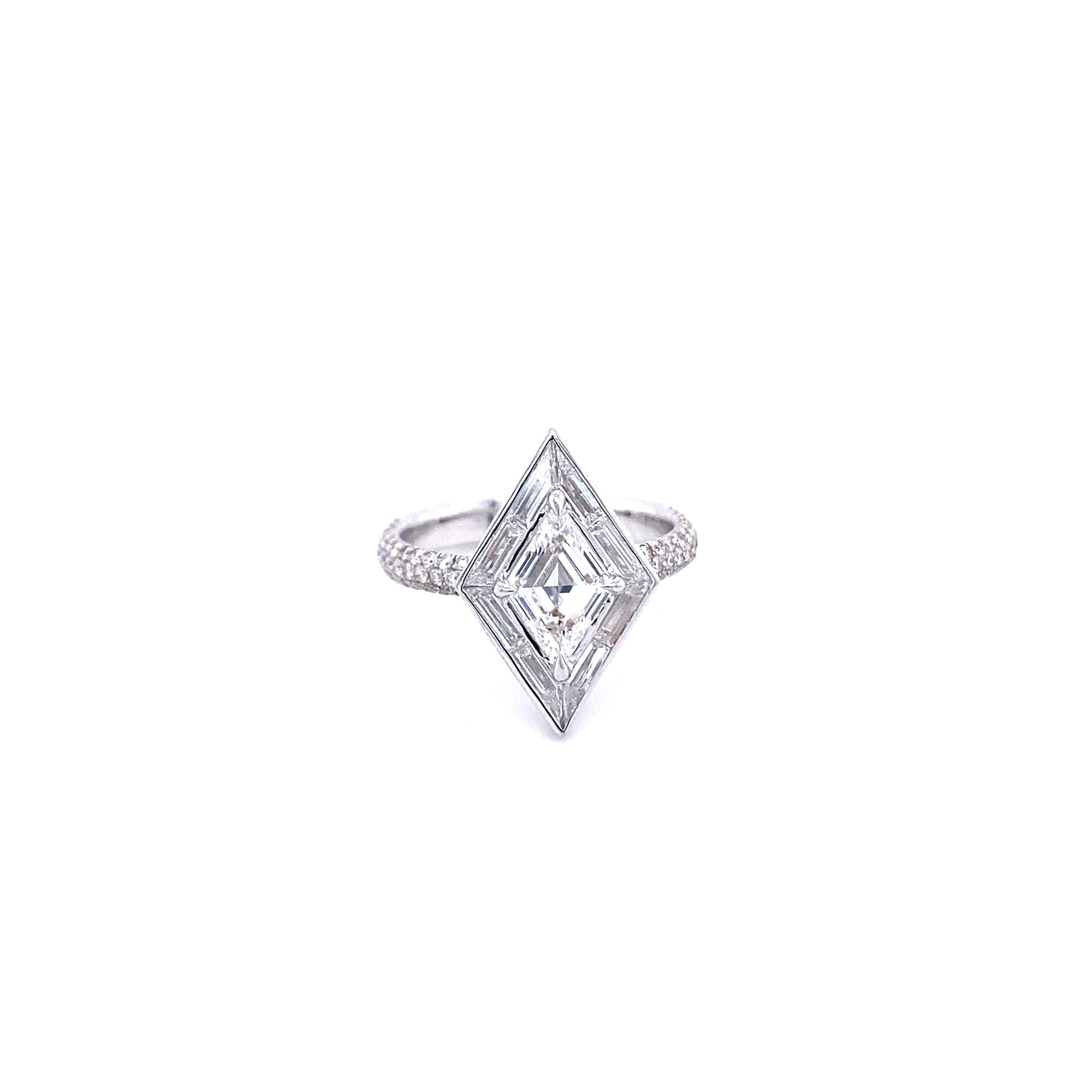 lozenge diamond engagement ring