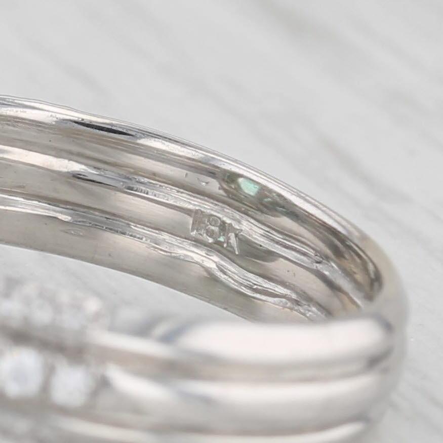 2.59ctw Emerald Diamond Halo Engagement Ring 18k White Gold Size 6 GIA For Sale 2