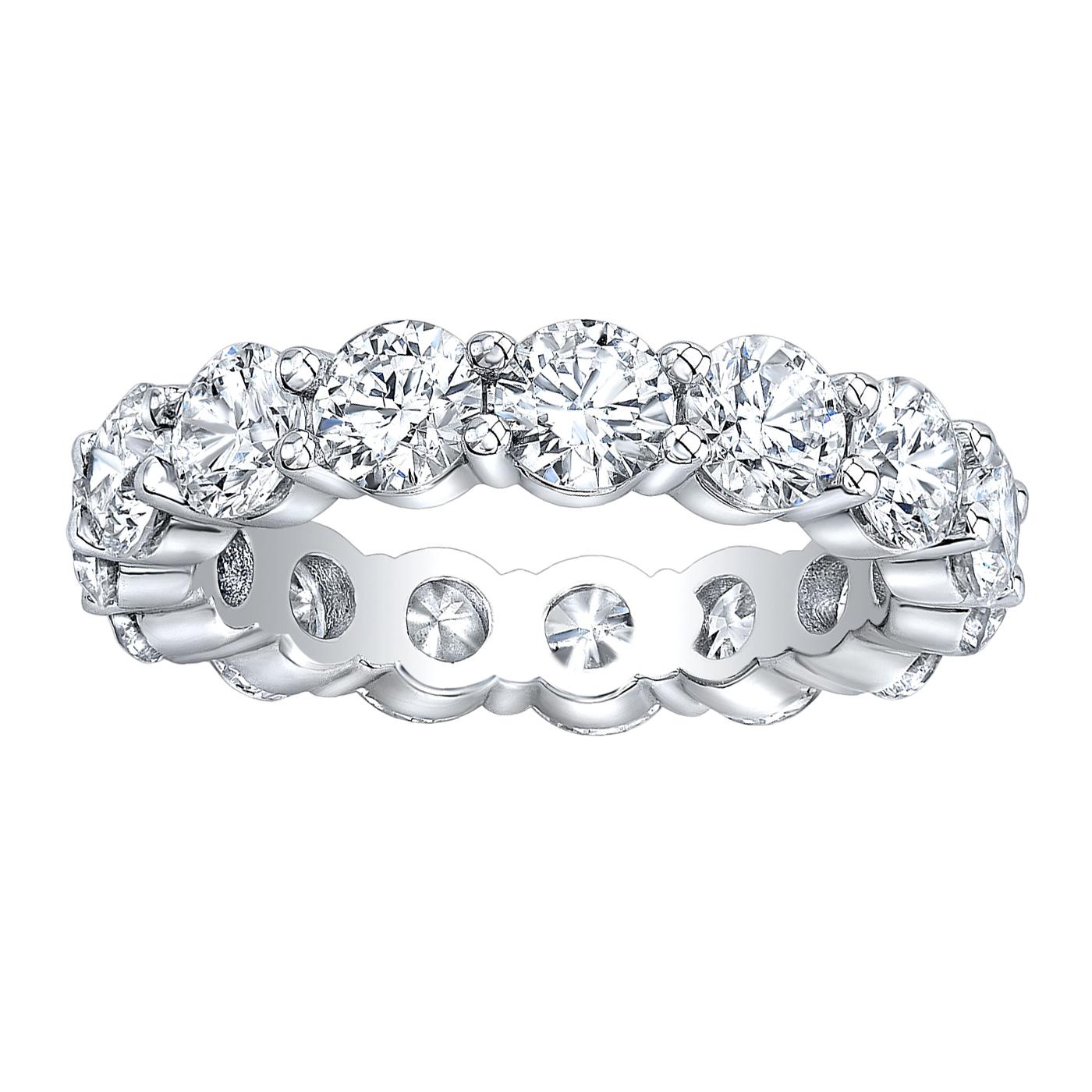 Round Cut 2.5ct 18 Natural Round Diamond Eternity Band Wedding Ring Platinum VS1 Clarity For Sale