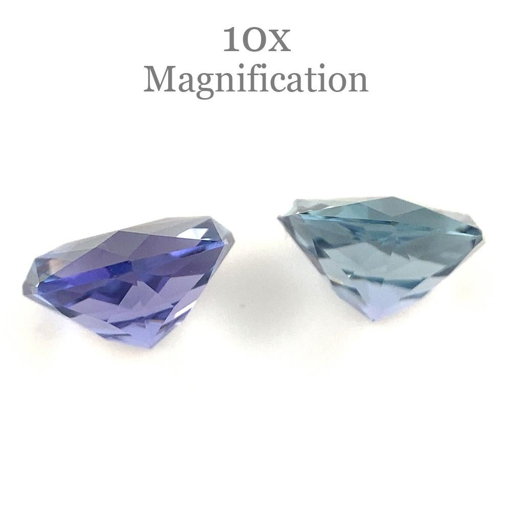 2.5ct Cushion Tanzanite Precision Cut Pair For Sale 5