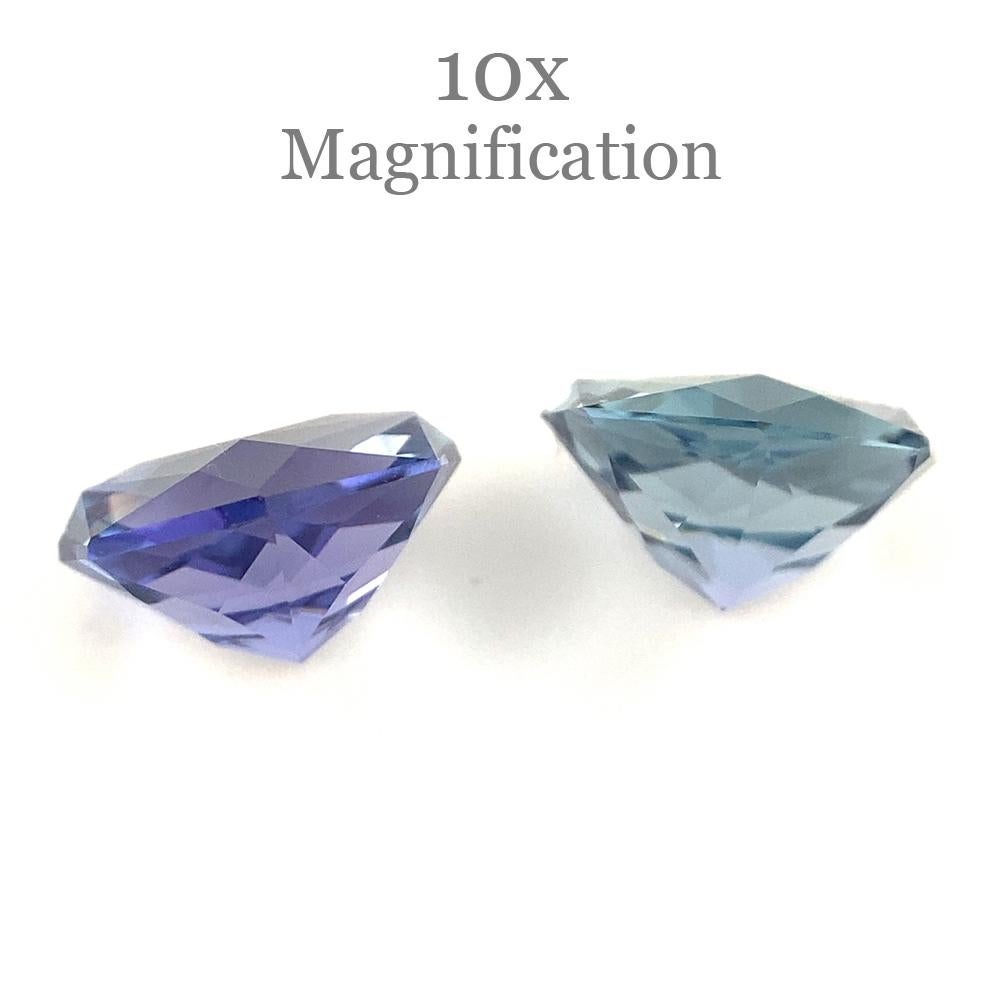 2.5ct Cushion Tanzanite Precision Cut Pair For Sale 4