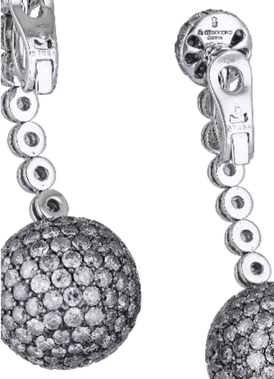 Brilliant Cut 25ct diamond DE GRISOGONO earrings  For Sale
