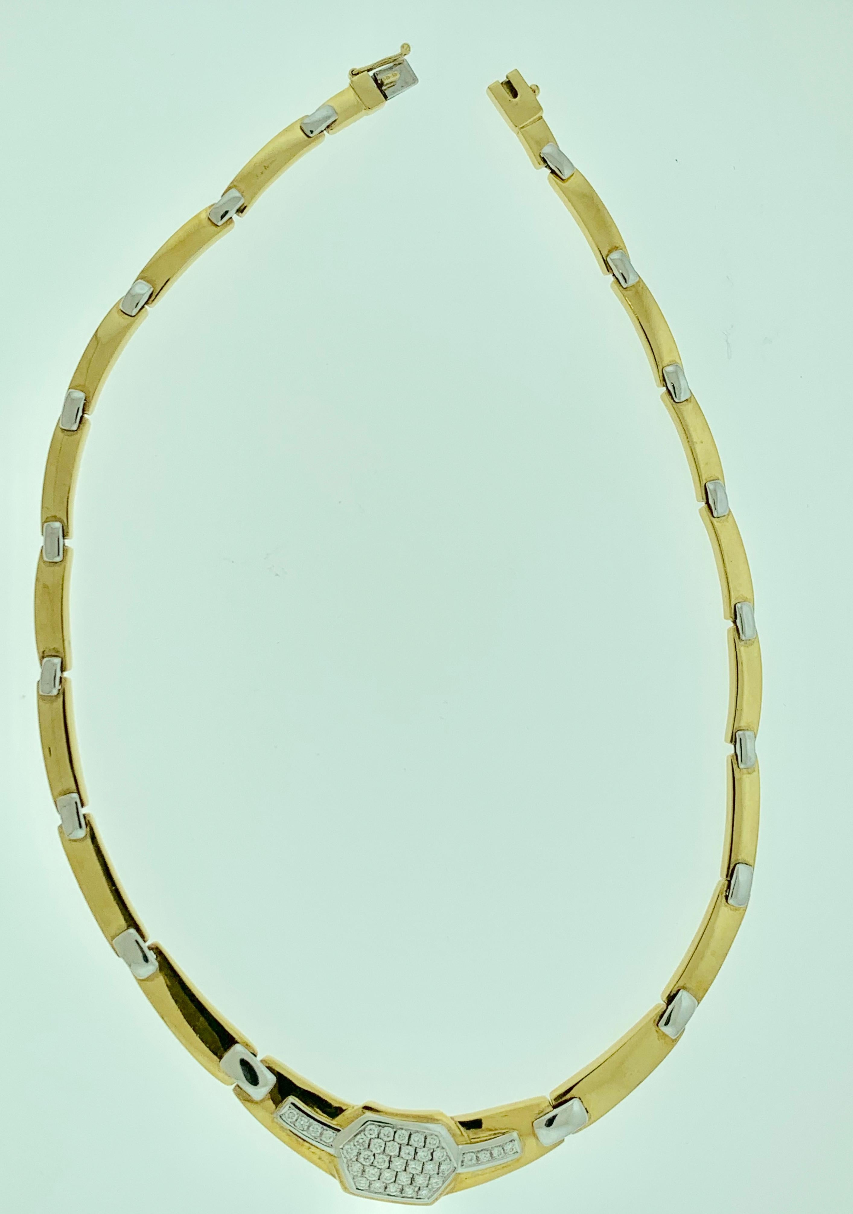 2.5Ct Diamond Necklace 51 GM 18 K 2-Tone Gold Bridal Necklace , Designer Salvini 1
