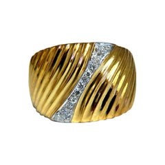 .25ct Diamonds Stripe Row High Shine Band Ring 18kt