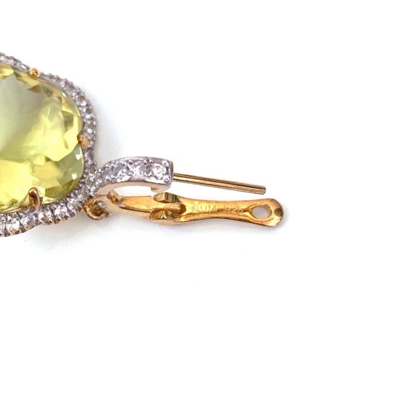 25ct Flower Lemon Quartz and White Sapphire Earrings For Sale at 1stDibs