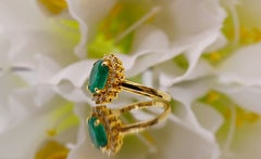 2.5ct Lab-Created Emerald Engagement Ring  Minimalist 18K Yellow Gold