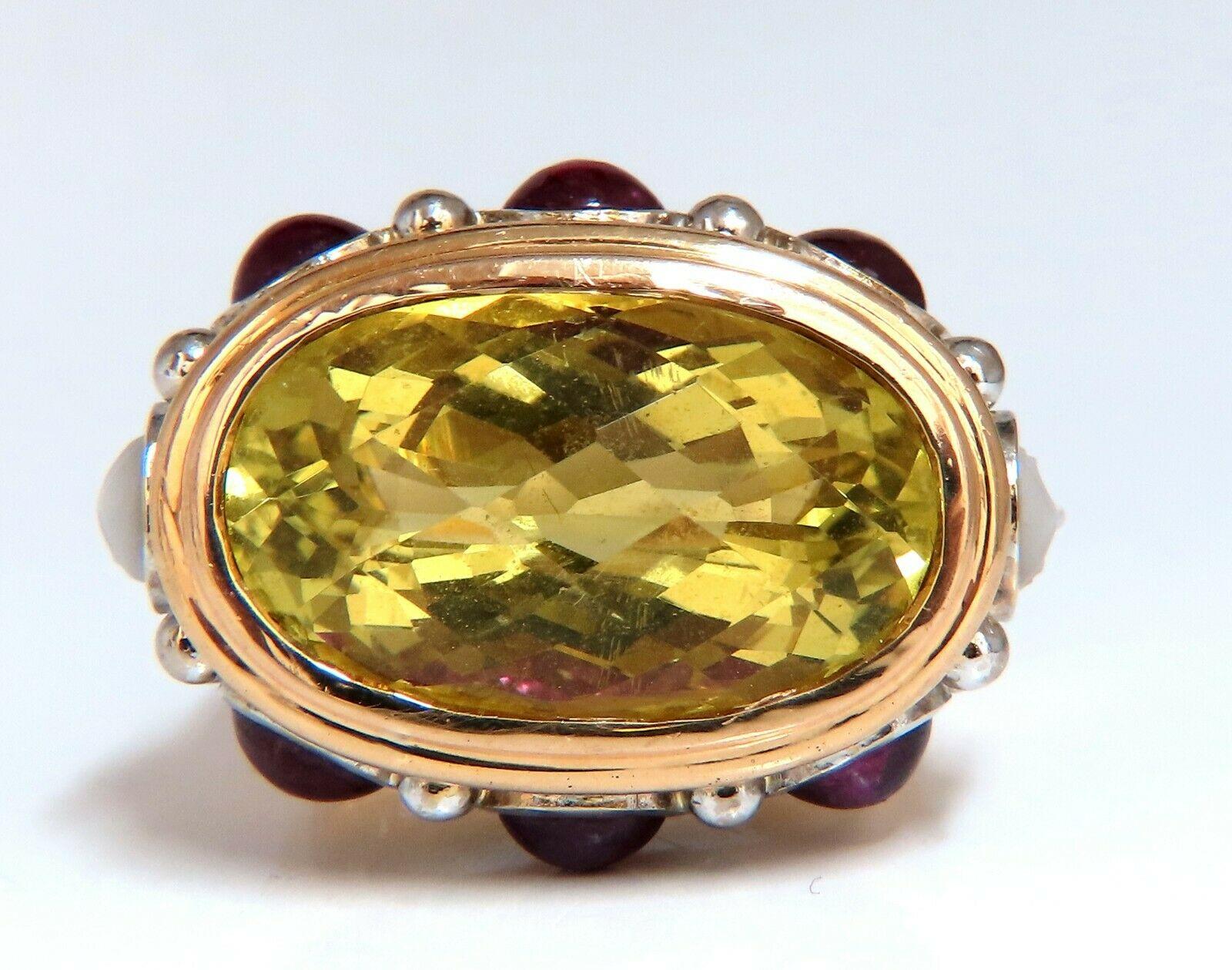 25 Carati Quarzo Limone Naturale Anello Vintage 19 Carati Vintage Medio Oriente 52 Grammi in vendita 4