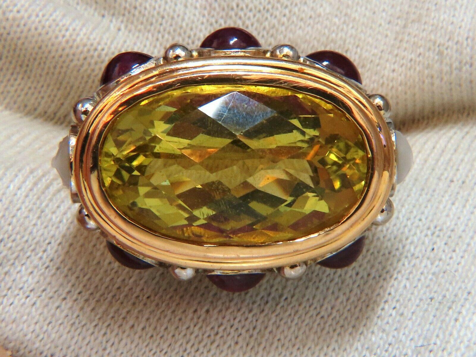 da uomo o donna 25 Carati Quarzo Limone Naturale Anello Vintage 19 Carati Vintage Medio Oriente 52 Grammi in vendita