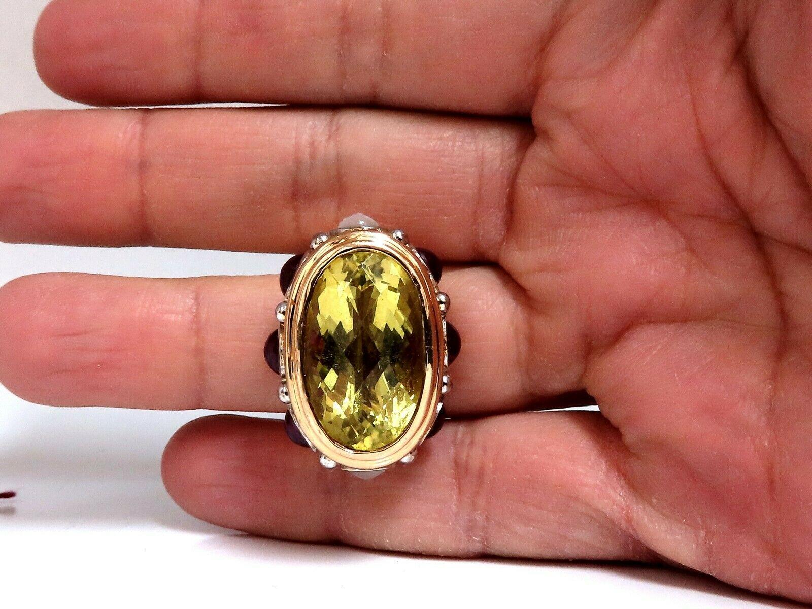 25 Carati Quarzo Limone Naturale Anello Vintage 19 Carati Vintage Medio Oriente 52 Grammi in vendita 3