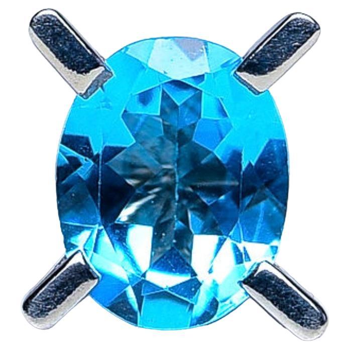  2,5 Karat Blauer Ovalschliff Topas Solitär-Ring im Zustand „Neu“ im Angebot in Sheridan, WY