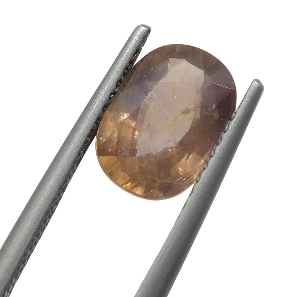 Women's or Men's 2.5ct Oval Opalescent Brownish Pink Sapphire GIA Certified East Africa Unheated For Sale