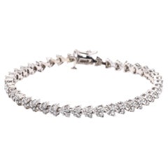 Pulsera de tenis con diamantes de 2,5 ctw, oro blanco de 14k, 7 pulgadas de longitud, apilable