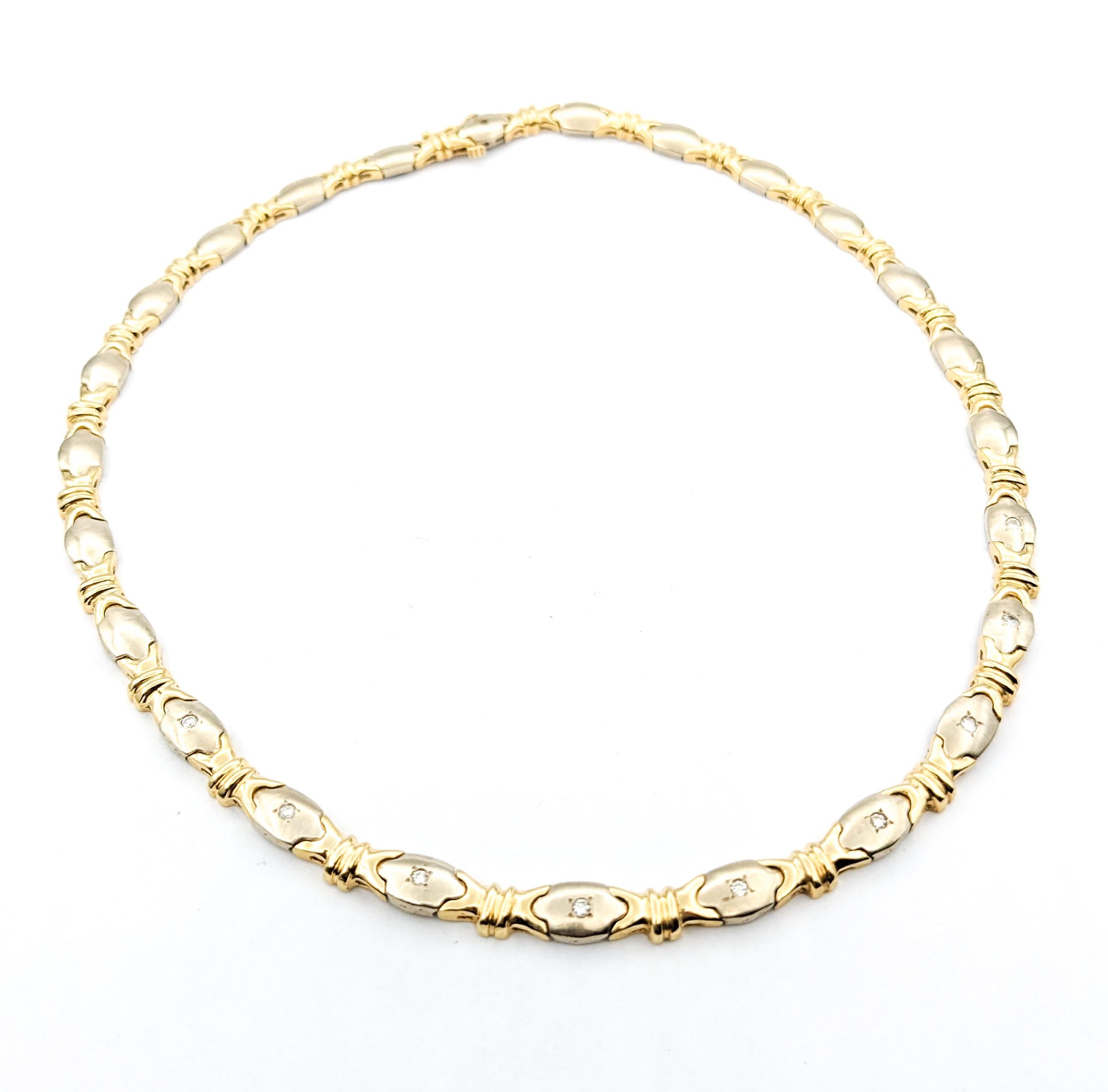 .25ctw Diamant Vintage Halskette in zweifarbigem Gold im Angebot 4