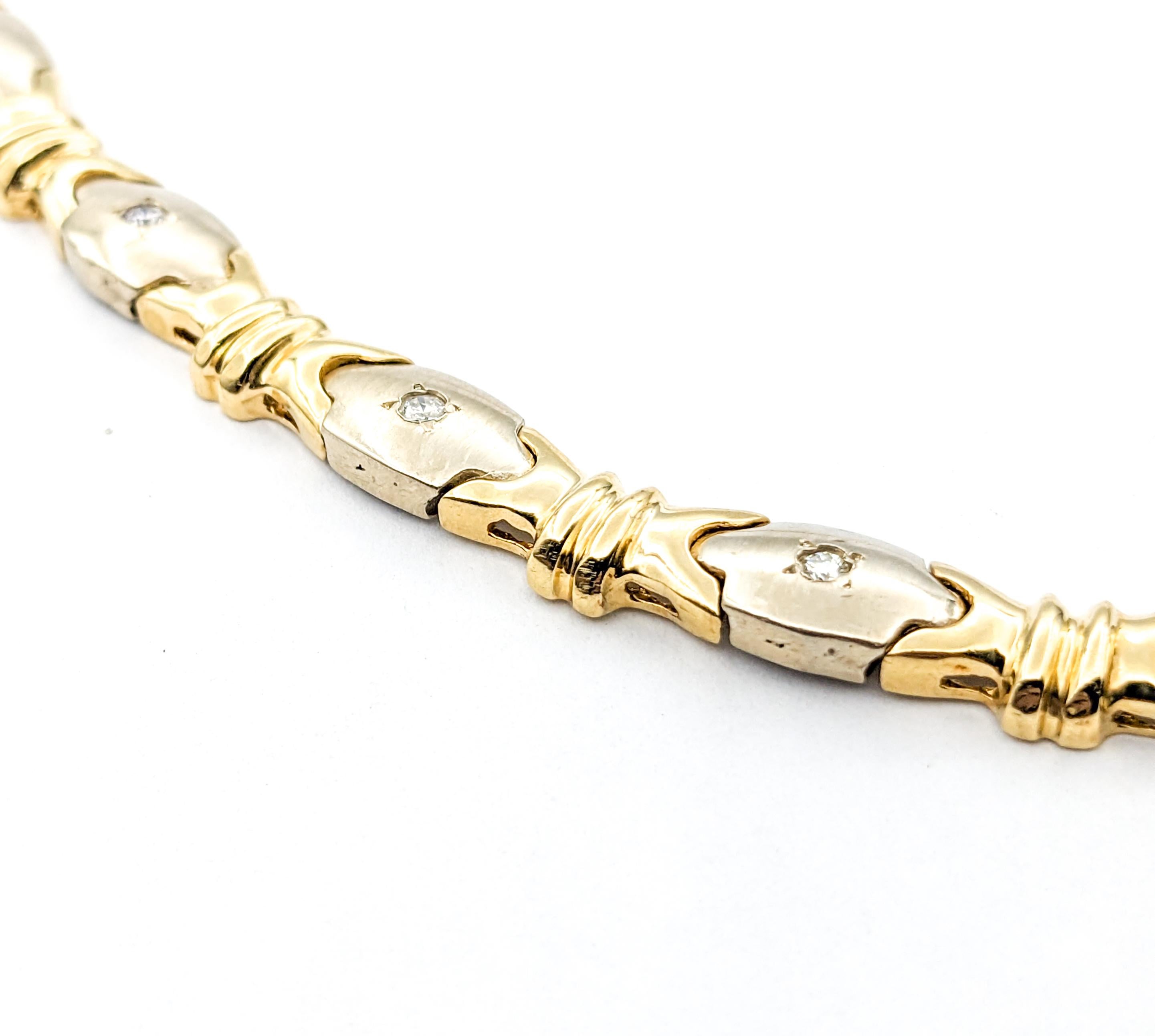 .25ctw Diamant Vintage Halskette in zweifarbigem Gold im Angebot 1