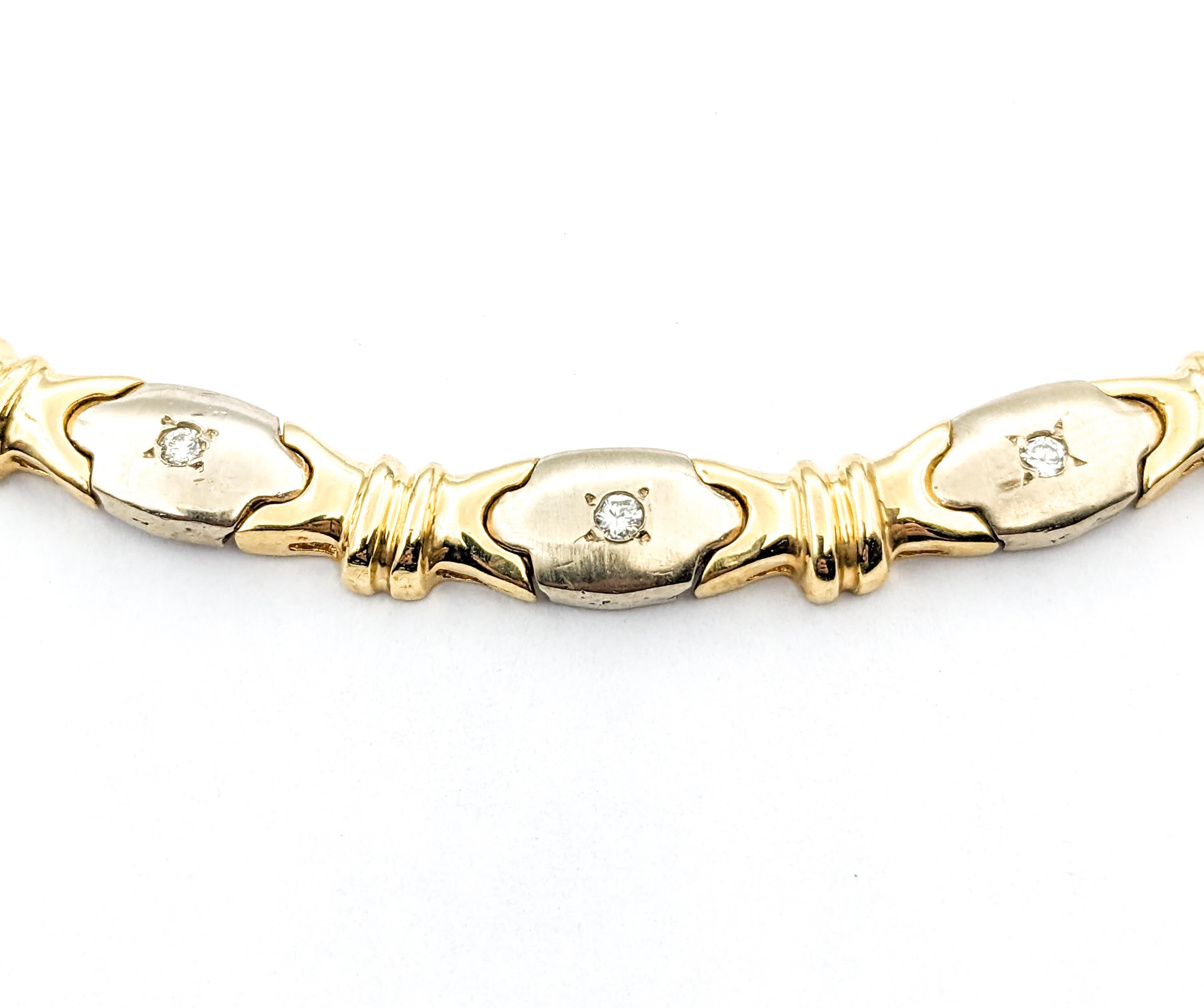 .25ctw Diamant Vintage Halskette in zweifarbigem Gold im Angebot 2