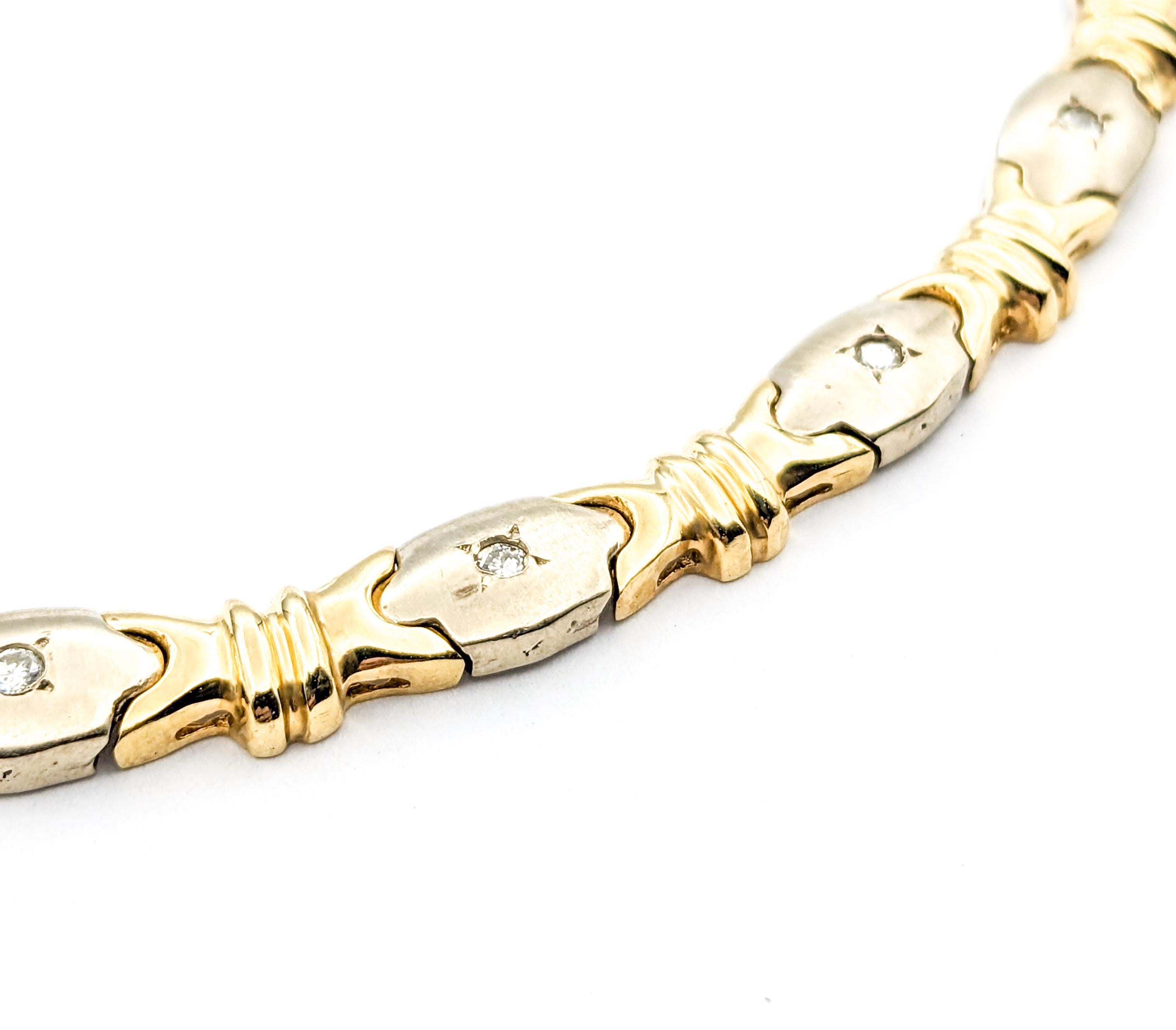 .25ctw Diamant Vintage Halskette in zweifarbigem Gold im Angebot 3