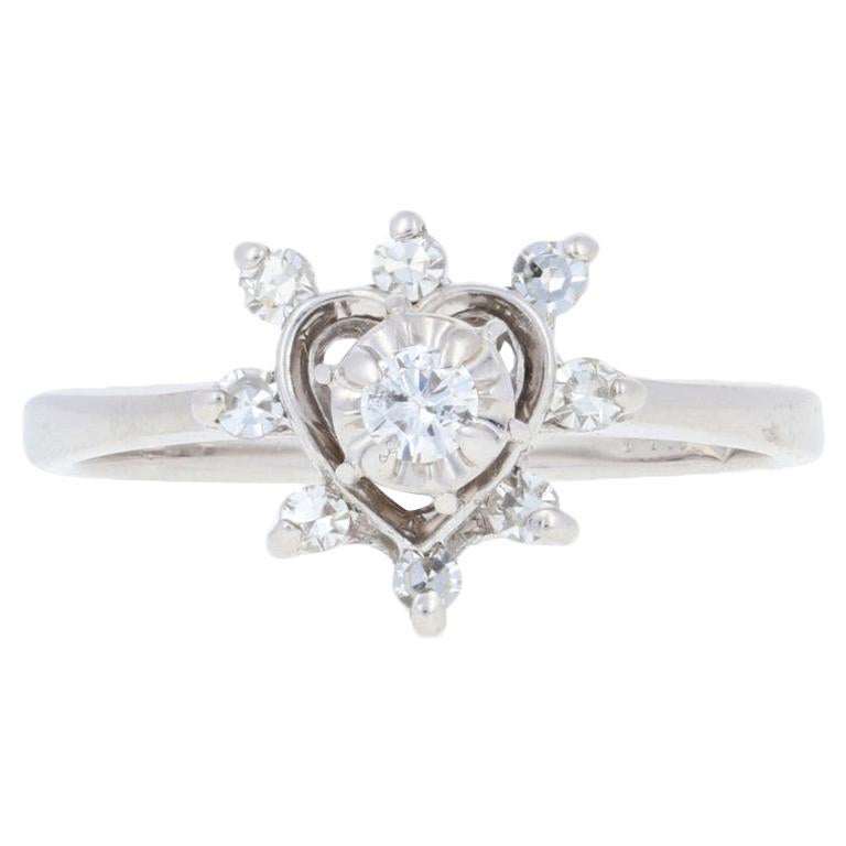 .25ctw Single Cut and Round Brilliant Diamond Ring, 14k Gold Medium Brown Halo For Sale at 1stDibs