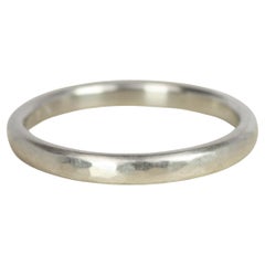2.5mm Comfort Fit Platinum Wedding Band Hammered Matte Finish Handcrafted