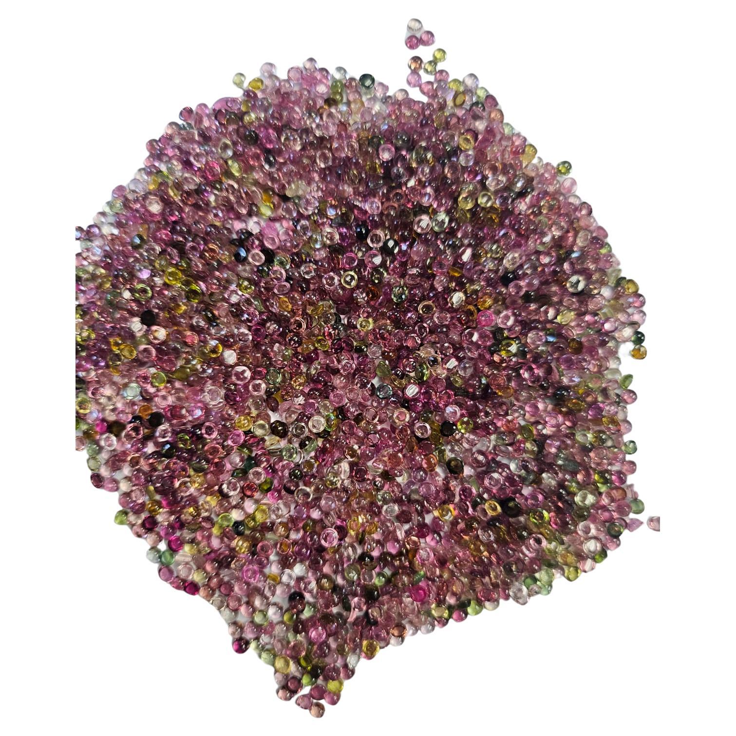 2,5 mm Cabochon rotondo Multi color Tourmaline Loose Gemstones lotto all'ingrosso 50 pezzi