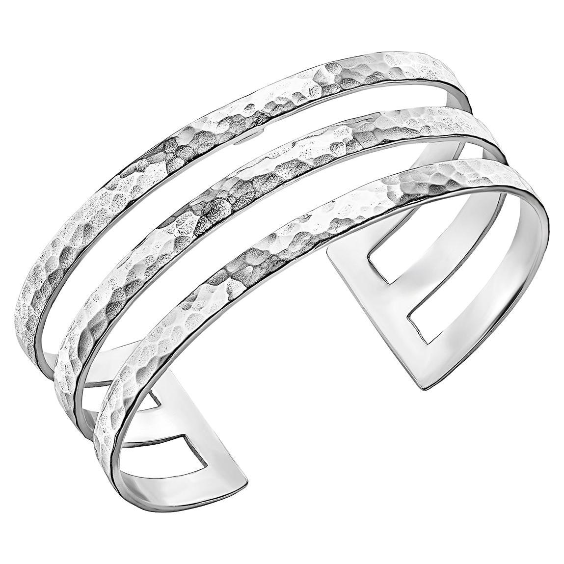 25mm Triple Bar Nomad Cuff In Silver For Sale
