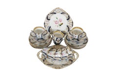 25pc Antique Cobalt Blue & Gold Tea Coffee Demitasse Cups Dessert Plates China