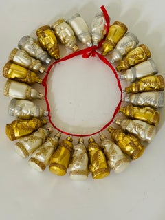 25S Vintage European Silver Gold Santa Claus Holiday Figurines