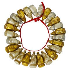 25S Vintage European Silver Gold Santa Claus Holiday Figurines