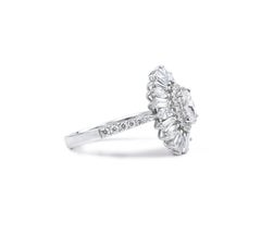 GIA-Certified 1ct Oval-Cut Diamond Double Halo Engagement Ring in 18K White Gold