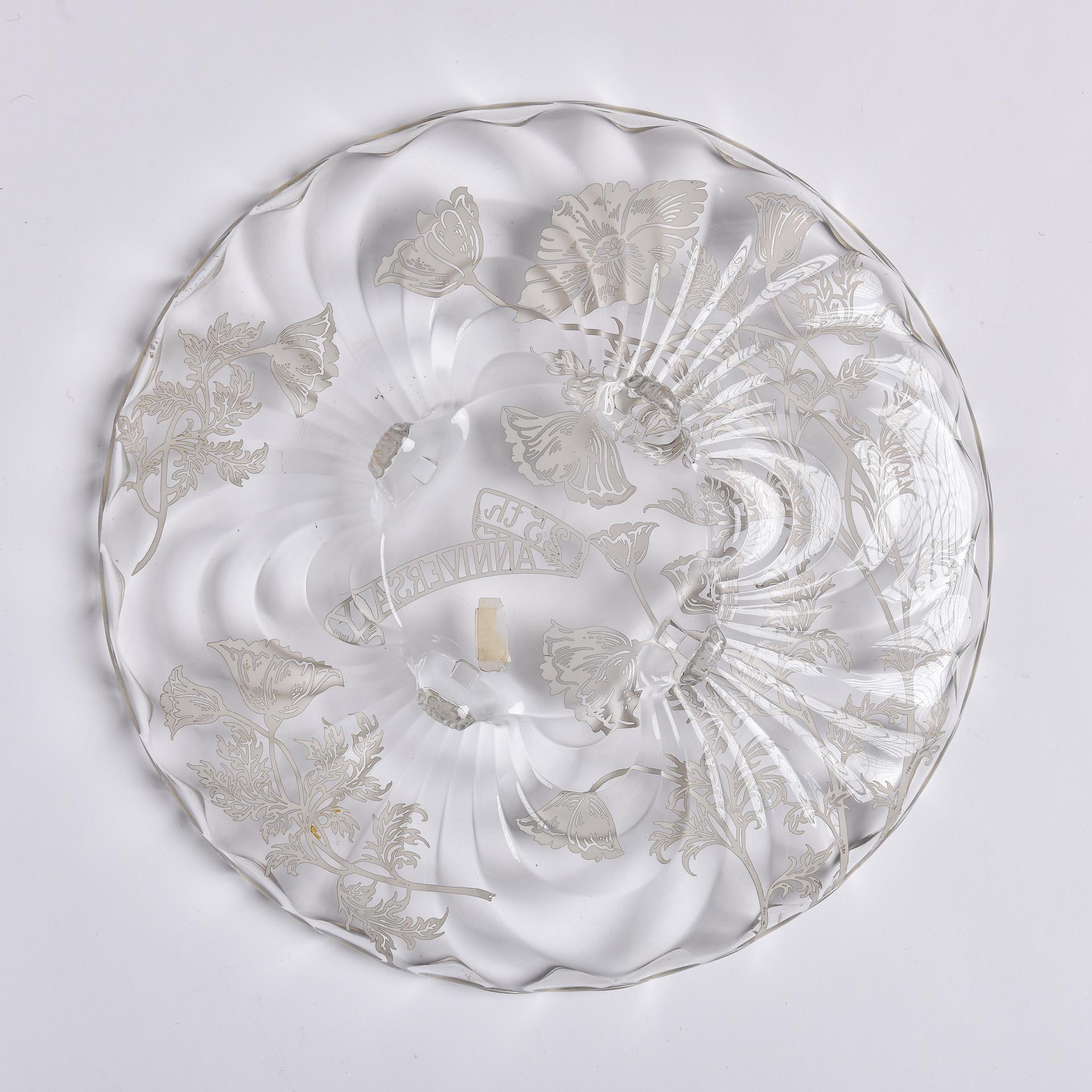 25th Anniversary Glass and Silver Dishes For Sale 1