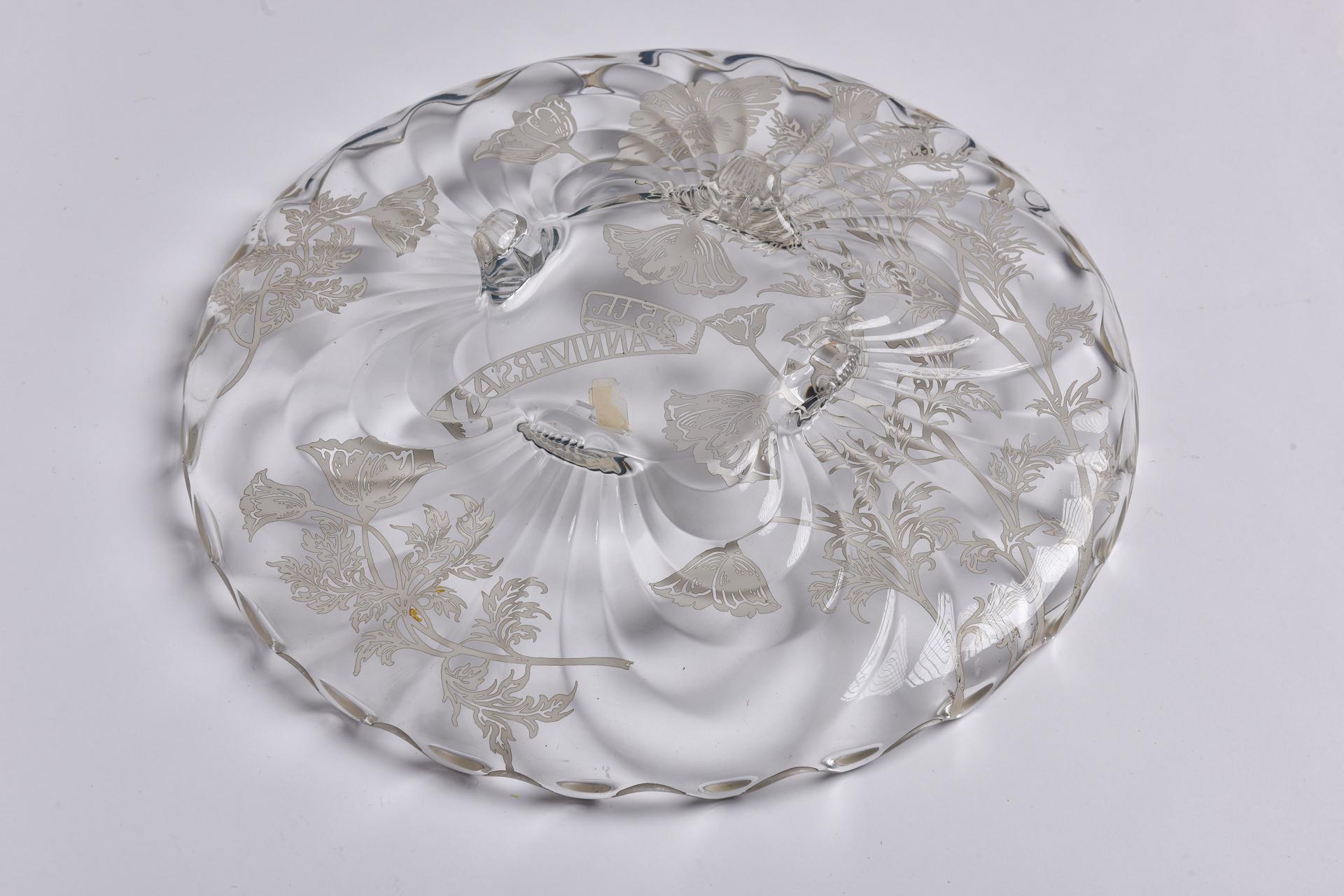 25th Anniversary Glass and Silver Dishes For Sale 2