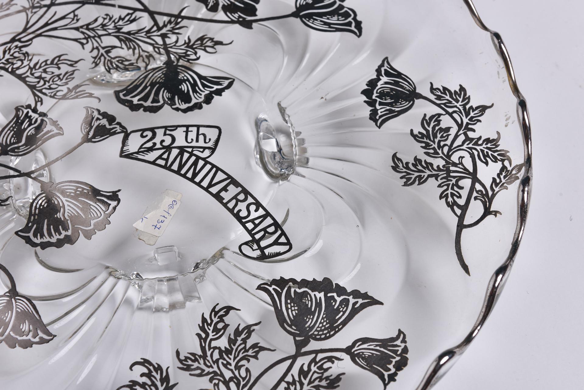 25th Anniversary Glass and Silver Dishes For Sale 5