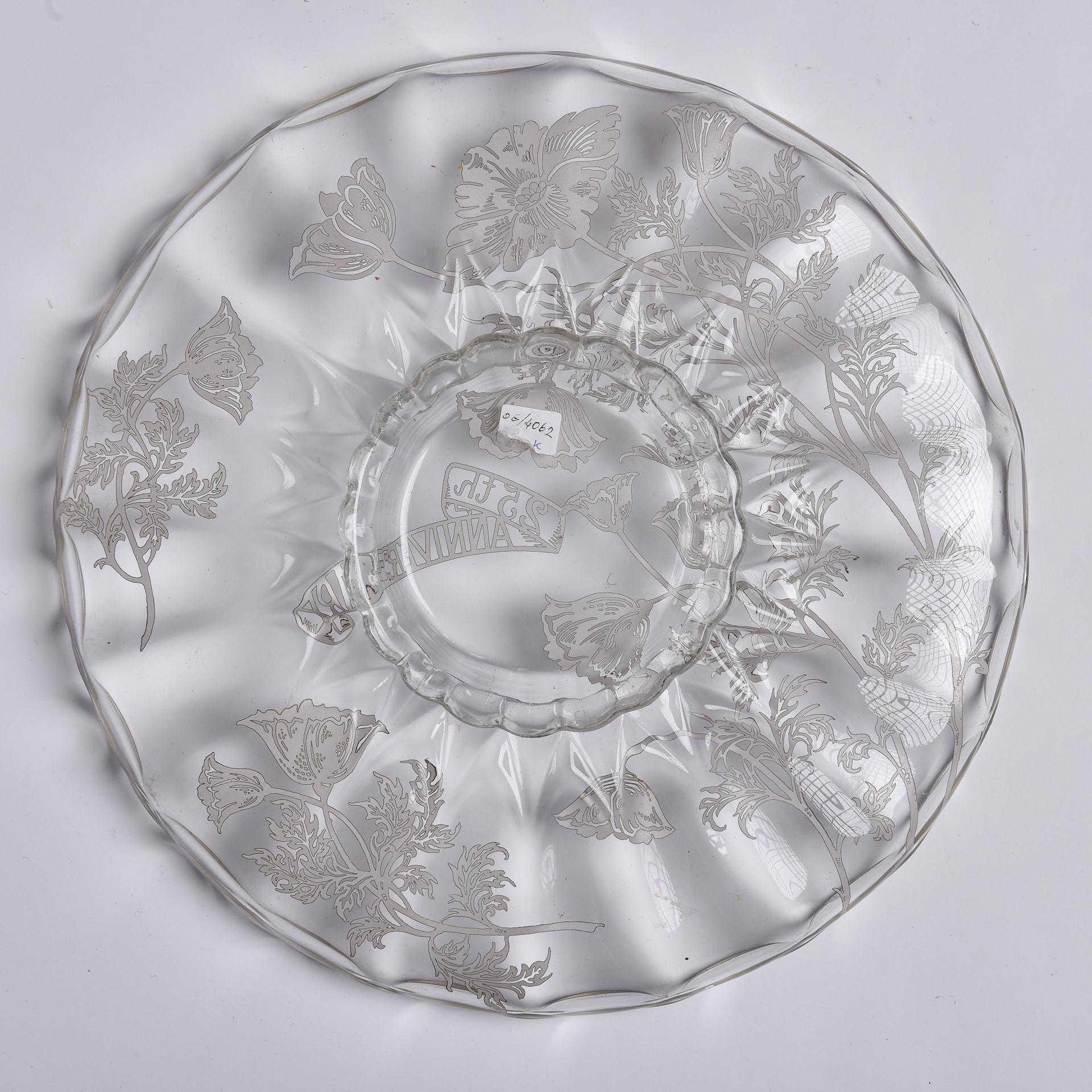 American Classical 25th Anniversary Glass and Silver Dishes For Sale
