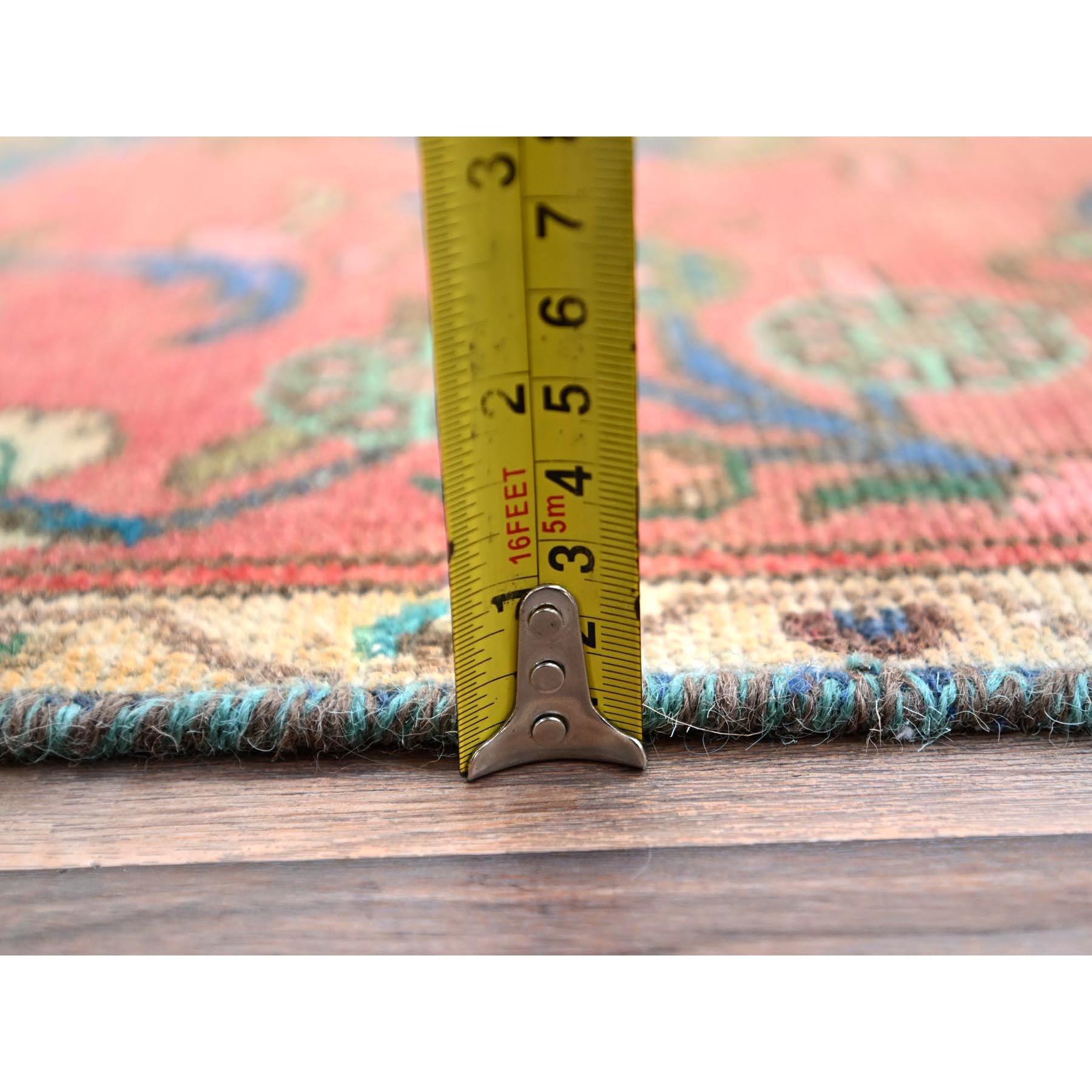 Tapis de course persan Bibikabad rouge indien noué à la main 2'5