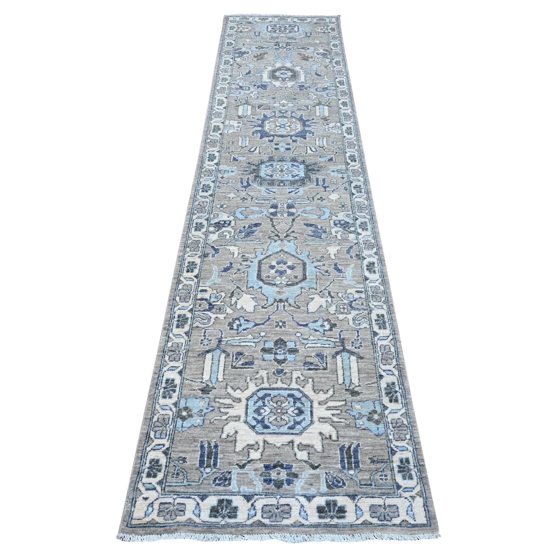Tappeto orientale Repose Gray Karajeh Design Aryana annodato a mano 2'5 "x10'8"