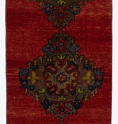 2.5x11.3 ft Vintage Handmade Turkish Tribal Style Wool Runner Rug for Hallway