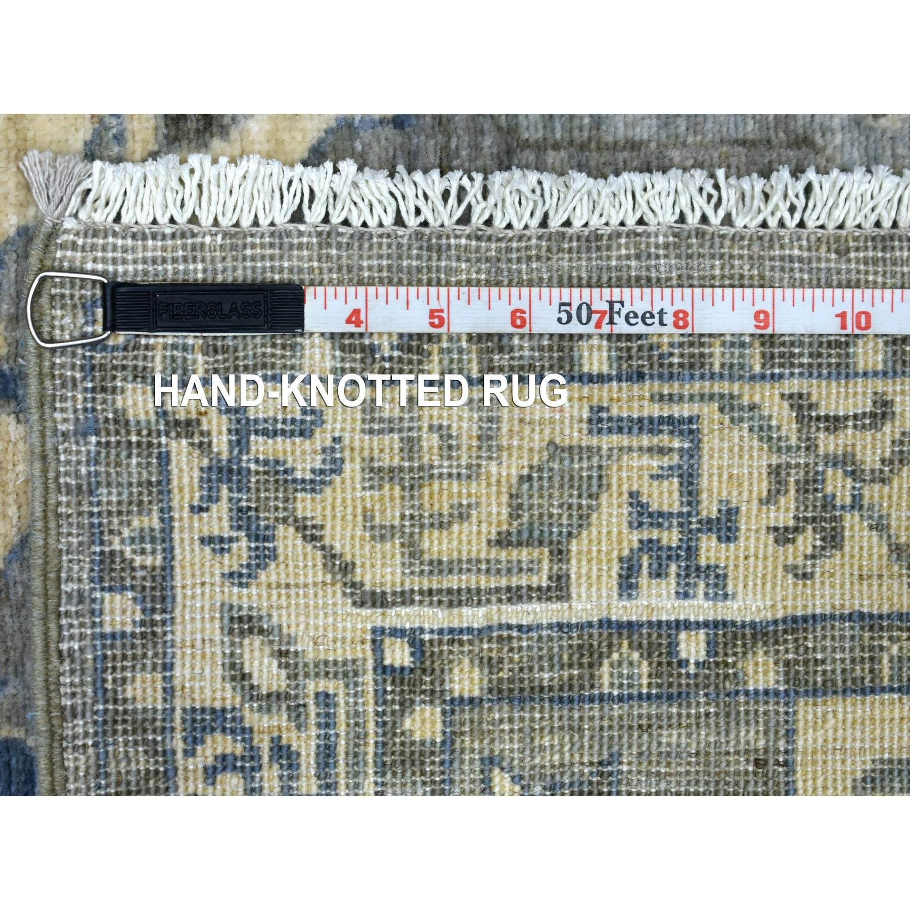 XXI secolo e contemporaneo Tappeto Runner Afghano Peshawar grigio annodato a mano con lana del nord-ovest 2'5 