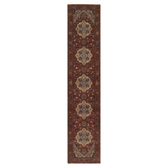 2'5 "x12' Rosso Morbido in Lana Annodato a Mano Antico Fine Heriz Re-Creation Runner Rugs