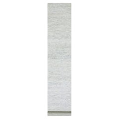 2'5"x15'10" Gray Modern Design Undyed Wool Hand Knotted XL Runner Oriental Rug