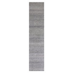 2
5 "x15
10" Rustic Gray Grass Design Hand geknüpft undyed Wolle XL Läufer Teppich
