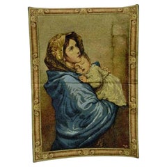 25 "x18" Tenture Tapisserie Aubusson Mère et Child Madonna Ferruzzi