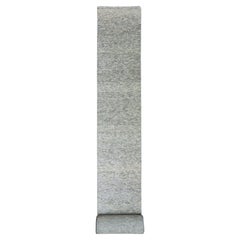 2'5x28'4" Secret Gray Soft Wool Modern XL Läufer Handgeknüpfter Teppich in Grasdesign, modern